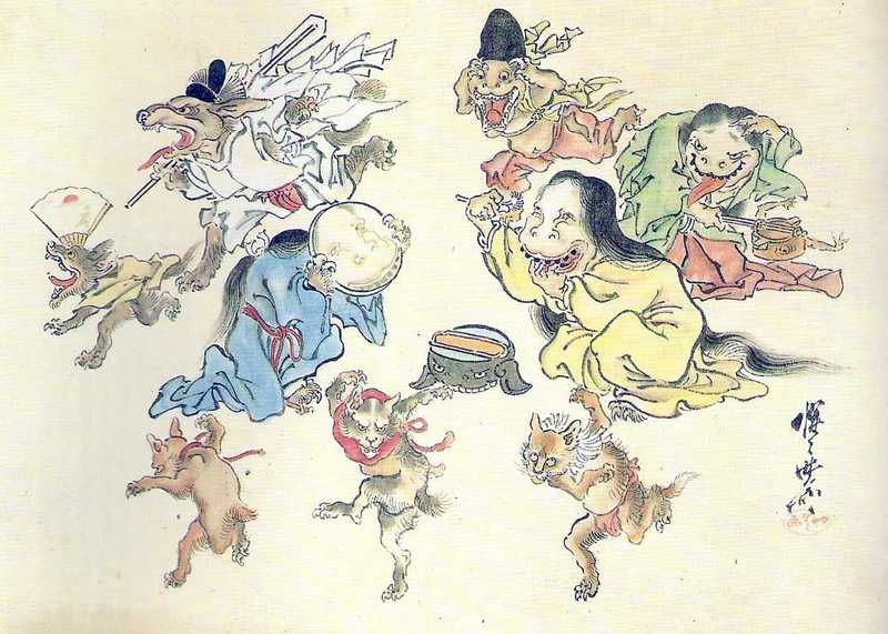 Hyakki Yako par Kawanabe Kyosai, 19e siècle