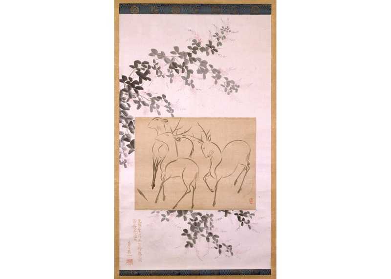 Ogata Korin, Trois cerfs, 18e siècle