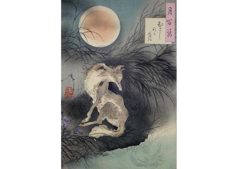 La lune de Musashino, par Tsukioka Yoshitoshi, vers 1890.
