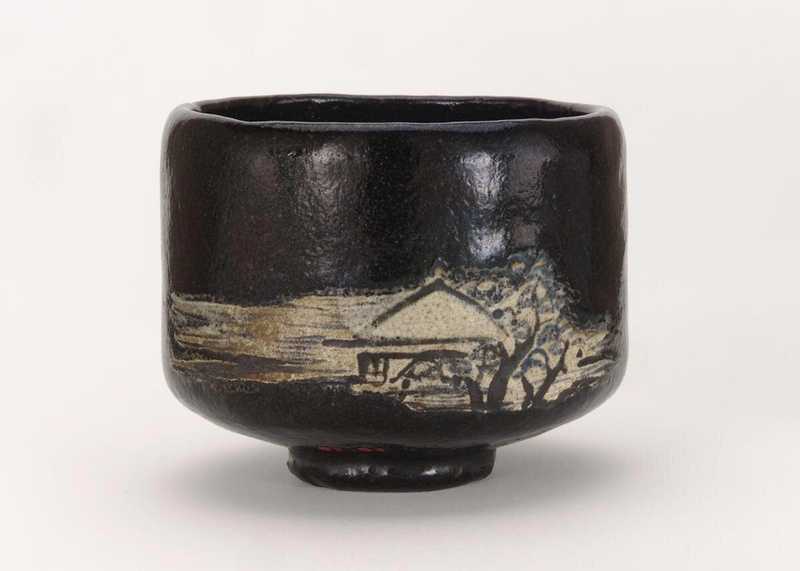 Bol en terre cuite avec glaçure noire raku, Kyoto Kenzan II,[Smithsonian](https://www.si.edu/)