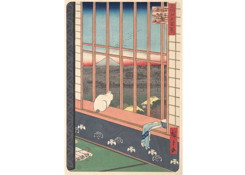 Le retour des fêtards du festival Tori no Machi, par Utagawa Hiroshige.